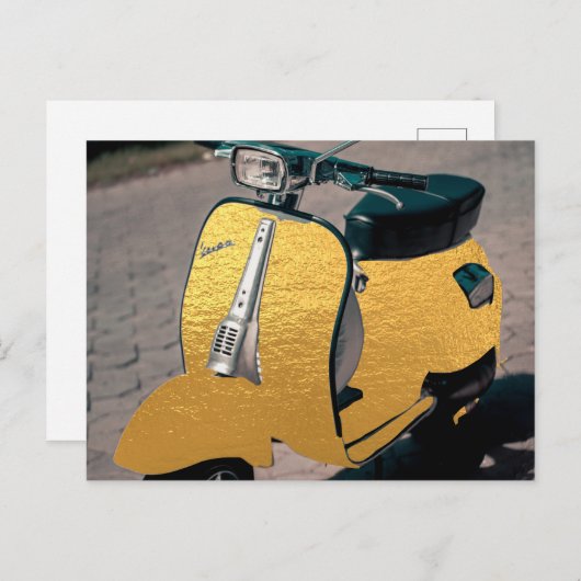 Carte Postale scooter d'or (Devant / Derrière)