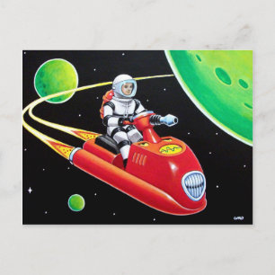 CARTE POSTALE SCOOTER ESPACE