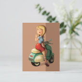 Carte Postale Scooter fille (Debout devant)