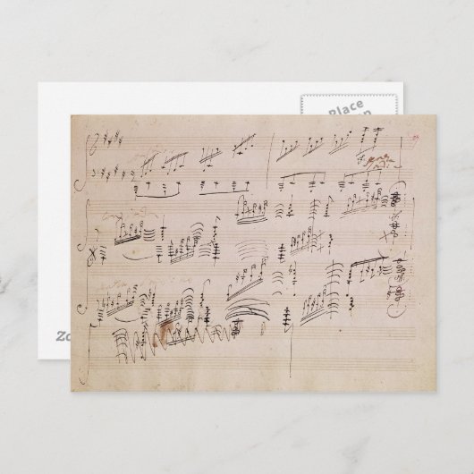 Carte Postale Score sheet of 'Moonlight Sonata' (Devant / Derrière)