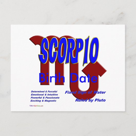 Carte Postale Scorpio (Devant)