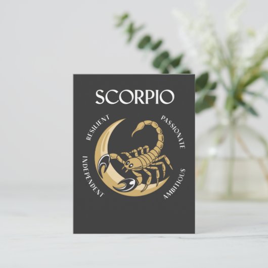 Carte Postale Scorpio Augmente Ambitieux Trait Concurrentiel Sco (Debout devant)