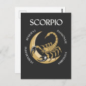 Carte Postale Scorpio Augmente Ambitieux Trait Concurrentiel Sco (Devant / Derrière)