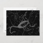 Carte Postale Scorpio Constellation Hevelius vers 1690 sur Noir (Devant / Derrière)