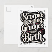 Carte Postale Scorpio : Garder Les Grudges Depuis La Citation Am (Devant / Derrière)