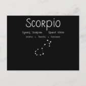 Carte Postale Scorpio Horoscope Astrologie Étoile Signal Anniver (Devant)