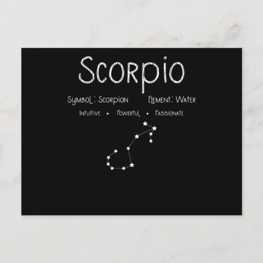 Carte Postale Scorpio Horoscope Astrologie Étoile Signal Anniver (Devant)
