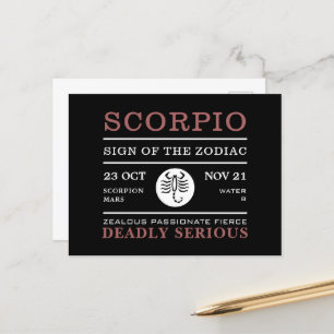 Carte Postale Scorpio Sign of the Zodiac