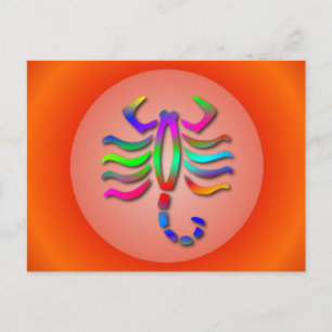 Carte Postale Scorpio Zodiac Star Sign Rainbow Picture