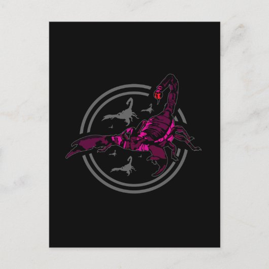 Carte Postale Scorpion rose (Devant)
