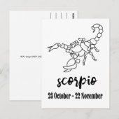 Carte Postale Scorpion, signe zodiaque (Devant / Derrière)