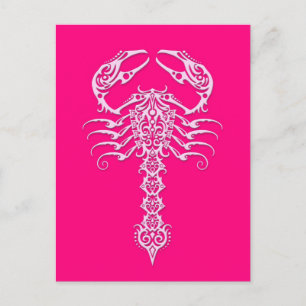 Carte Postale Scorpion tribal rose