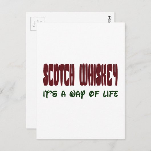 Carte Postale Scotch Whisky C'est un mode de vie (Devant / Derrière)