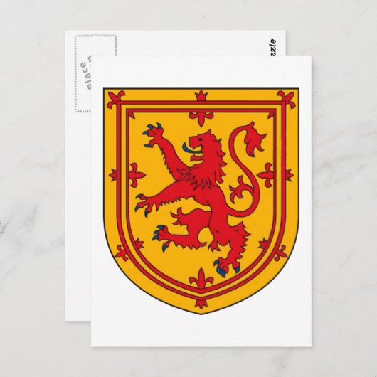 Carte Postale Scotland Lion Rampant Shield (Devant / Derrière)