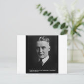 Carte Postale Scott Fitzgerald "Amour/Commencement" Citation Cad (Debout devant)