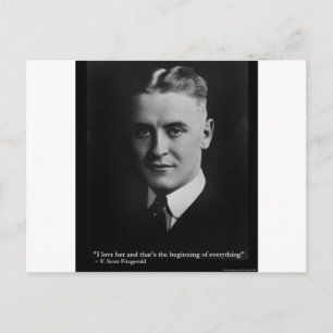 Carte Postale Scott Fitzgerald "Amour/Commencement" Citation Cad