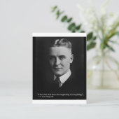 Carte Postale Scott Fitzgerald "Amour/Commencement" Citation Cad (Debout devant)