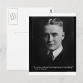 Carte Postale Scott Fitzgerald "Amour/Commencement" Citation Cad (Devant / Derrière)