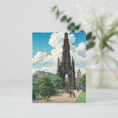 Carte Postale Scott Monument of Edinburgh Japanese Woodblock Pri (Debout devant)
