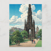 Carte Postale Scott Monument of Edinburgh Japanese Woodblock Pri (Devant)