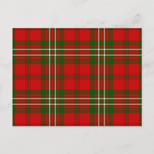 Carte Postale Scott tartan rouge vert plaid (Devant)