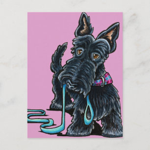 Carte Postale Scottie à pied
