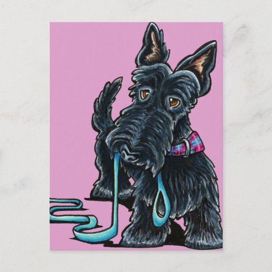 Carte Postale Scottie à pied (Devant)