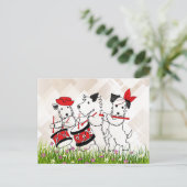 Carte Postale Scottie Dogs Band, mignonette et câlinée (Debout devant)