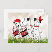 Carte Postale Scottie Dogs Band, mignonette et câlinée (Devant / Derrière)