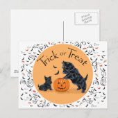 Carte Postale SCOTTIE Papa et Pup Halloween (Devant / Derrière)