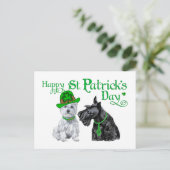 Carte Postale Scottie & Westie St. Paddy's Day (Debout devant)