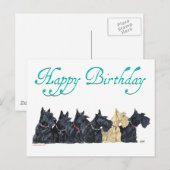 Carte Postale Scotties Alignés (Devant / Derrière)