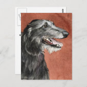 Carte postale Scottish Deerhound Dog Art (Devant / Derrière)
