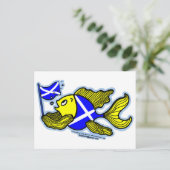 Carte Postale Scottish Fish avec drapeau écossais (Debout devant)