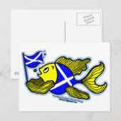 Carte Postale Scottish Fish avec drapeau écossais (Devant / Derrière)