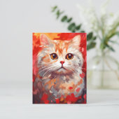 Carte Postale Scottish Fold Cat Saint Valentin (Debout devant)