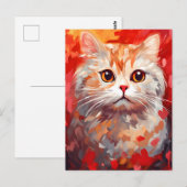 Carte Postale Scottish Fold Cat Saint Valentin (Devant / Derrière)