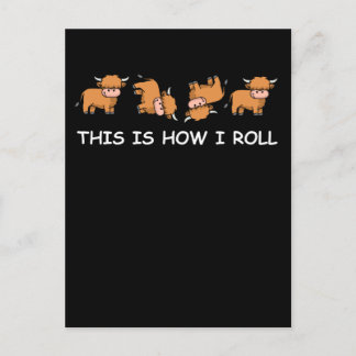 Carte Postale Scottish Highland Cow Cadeau Voici Comment je roul