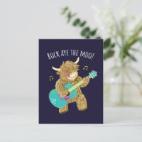 Scottish Highland Cow Guitarist Rock Aye The Moo!