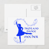 Carte Postale Scottish Highland Dance Mother - Bleu (Devant / Derrière)