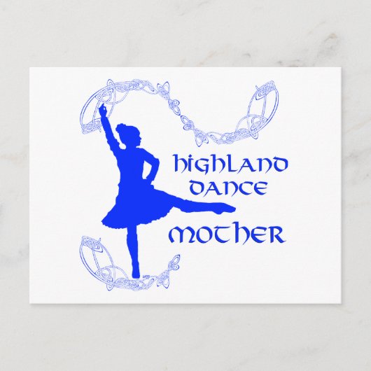 Carte Postale Scottish Highland Dance Mother - Bleu (Devant)