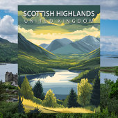 Carte Postale Scottish Highlands UK Mountains Landscape Travel