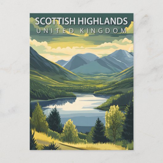 Carte Postale Scottish Highlands United Kingdom Vintage Travel (Devant)