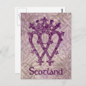 Carte Postale Scottish Luckenbooth violet noeud celtique (Devant / Derrière)