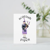 Carte Postale Scottish Piper - Violet (Debout devant)