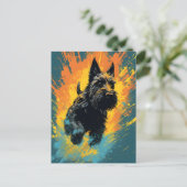 Carte Postale Scottish Terrier art (Debout devant)