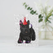 Carte Postale Scottish Terrier et Casquette de fête (Debout devant)