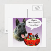 Carte Postale Scottish Terrier Halloween Candy (Devant / Derrière)