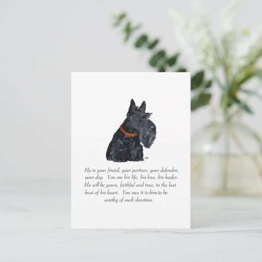 Carte Postale Scottish Terrier Keepsaké (Debout devant)