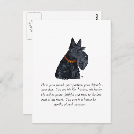 Carte Postale Scottish Terrier Keepsaké (Devant / Derrière)